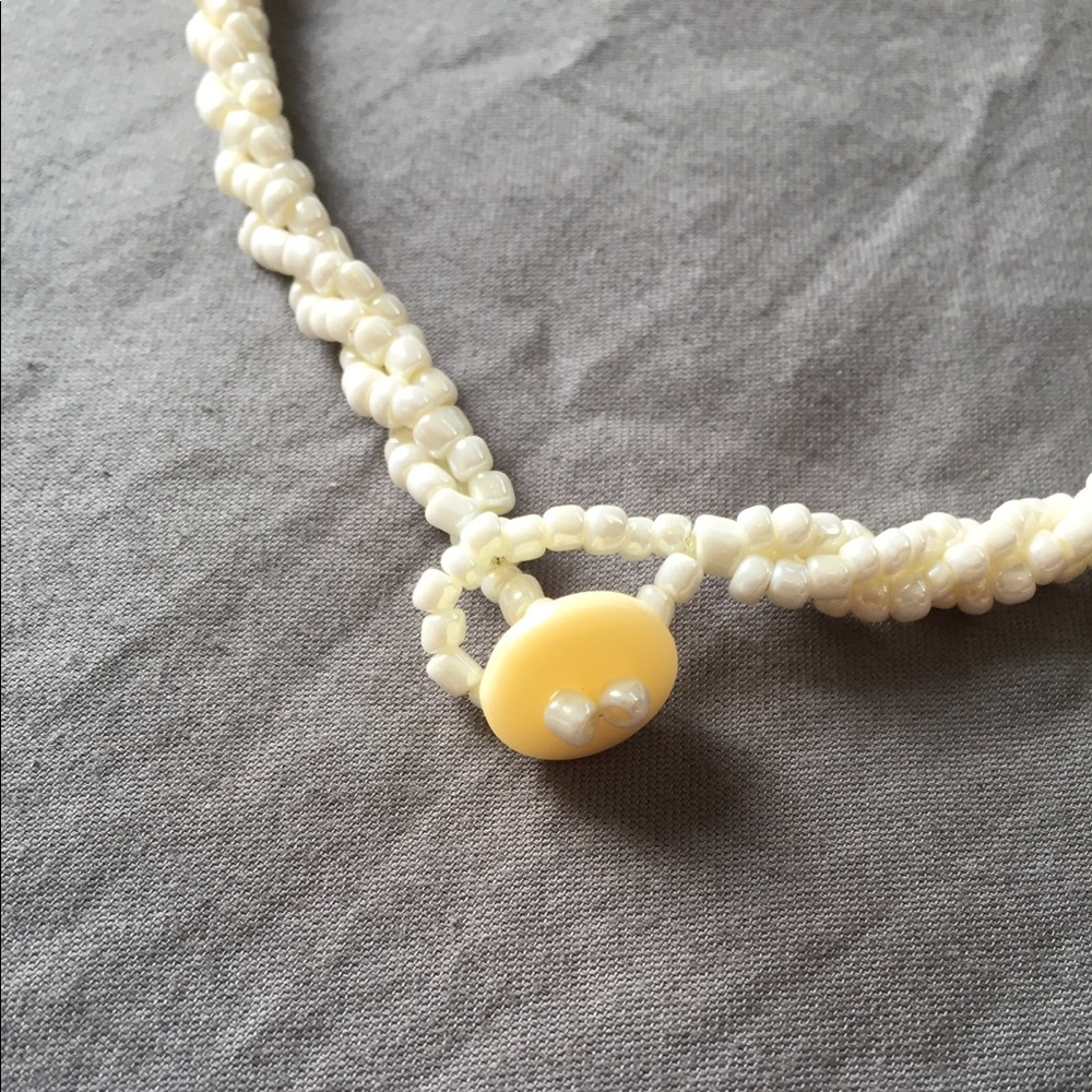 Triple strand beaded necklace with shell pendant (17.5”) - Picture 3 of 4